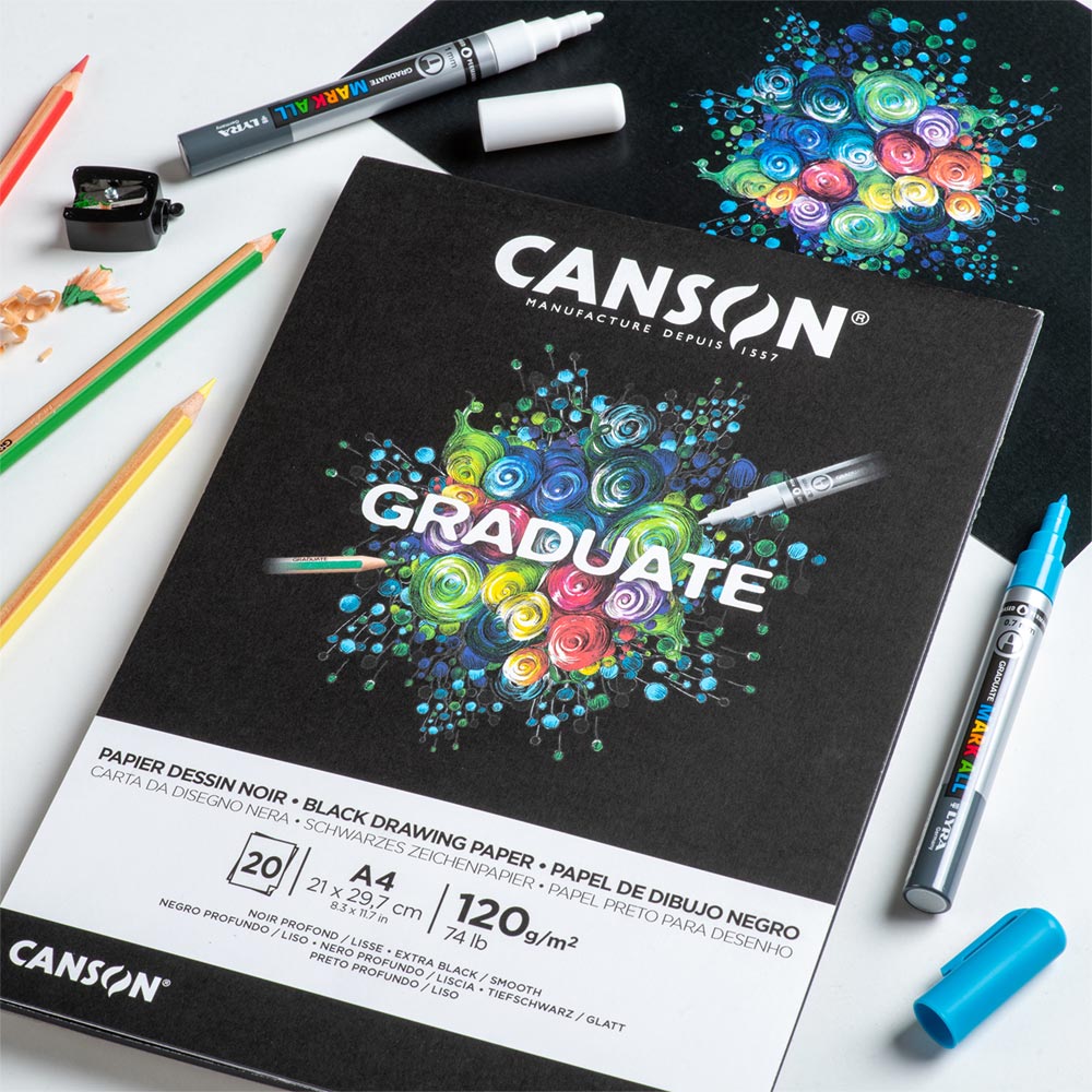 Papier Dessin Canson Grain C - 180 G/m² Format A4+ - Lot De 12 Feuilles Pour Encre, Gouache, Feutre - 5