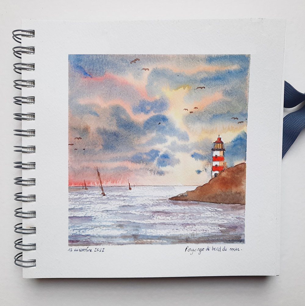 mon cahier d'apprenti : bords de mer à l'aquarelle