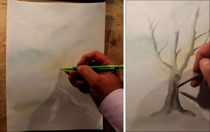 Peinture Aquarelle Facile - #arbre facile et rapide à réaliser à
