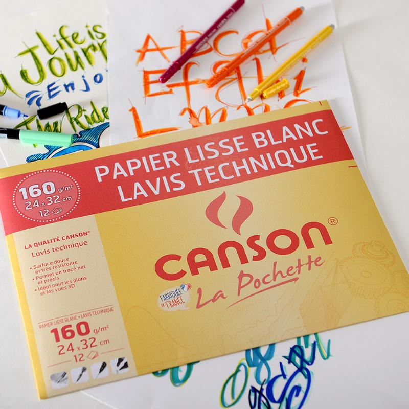 Pochette CANSON de 12 feuilles papier création A4 couleurs pastel