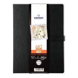 CANSON - Cahier de notes - reliure à anneaux métalliques - A4 - 50 feuilles  - papier blanc - uni - couverture rose - Papier de Dessin Esquisse et  Pastel - Dessin - Pastel