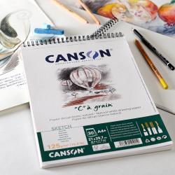 Canson Carnet Dessin Croquis spirale 18,5x18,5 cm,50 feuilles Extra blanc  120g/m2 à prix pas cher