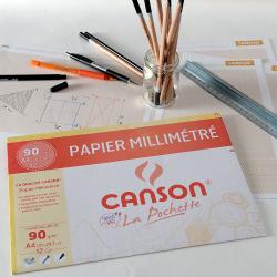 Canson® - Papier Millimétré - Recyclé - Pochette de 10 Feuilles